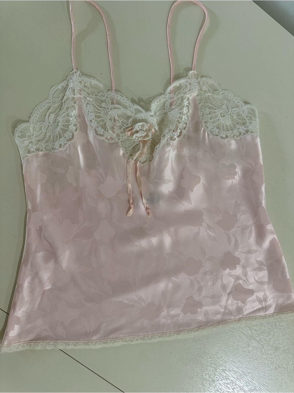 Christian Dior Pink Lace Trim Satin Camisole - Picture 7 of 10